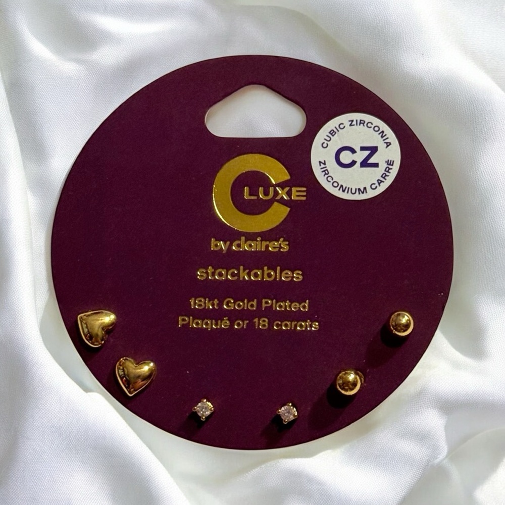 Cubic Zirconia 18kt gold plated earrings #4